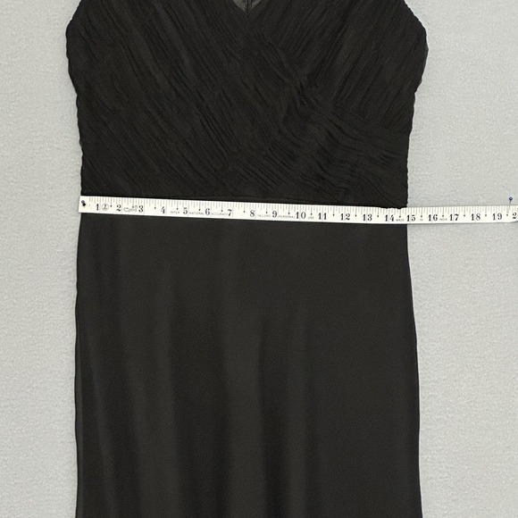 VTG Robbie Bee Womens Dress 6 Black Silk Satin Lined Chiffon Whimsigoth Fairy - Picture 12 of 15